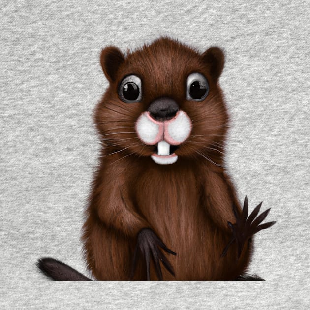 Cute Beaver Drawing by Play Zoo